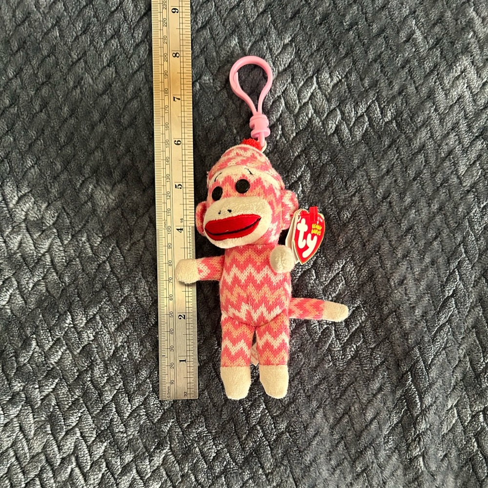 2 for $6 ! Ty sock monkey plush keychain